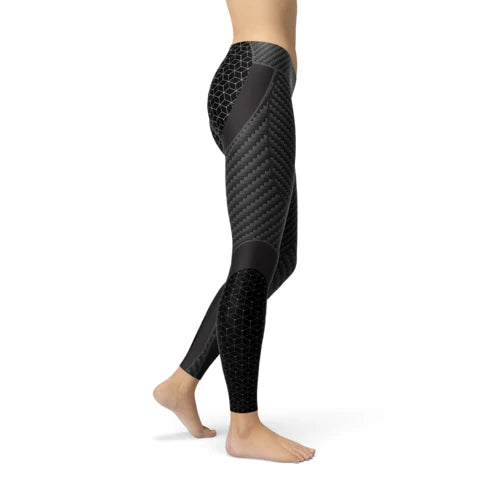 Mallas Deportivas Estampadas de Fibra de Carbono